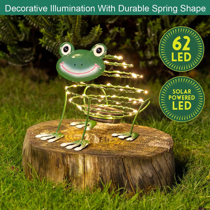 GardenKraft 62 LED Light Frog Solar Wire Ornament