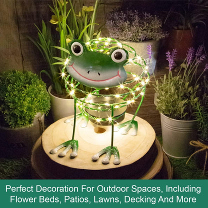 GardenKraft 62 LED Light Frog Solar Wire Ornament