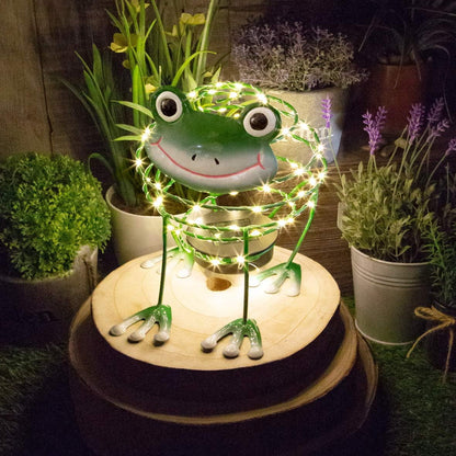 GardenKraft 62 LED Light Frog Solar Wire Ornament