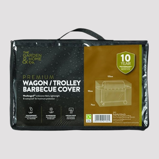 Garden & Home Co Premium Wagon / Trolley Barbecue Cover Grey Weatherproof Air Vents 122 x 71 x 90cm