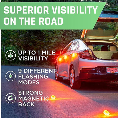 HOKENA 11 Piece LED Roadside Emergency Kit - Inc LED Flares, Thermal Blankets, Window Breaker & Seatbelt Cutter