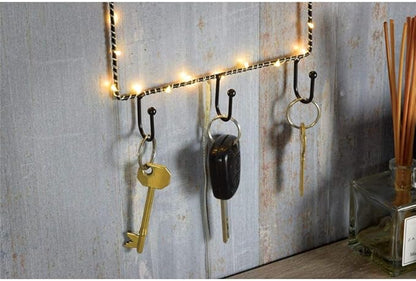 5* Home Shaped LED Light Wall Mounted Hanging Key Rack Holder