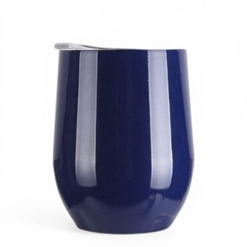 Navy blue tumbler on a white background