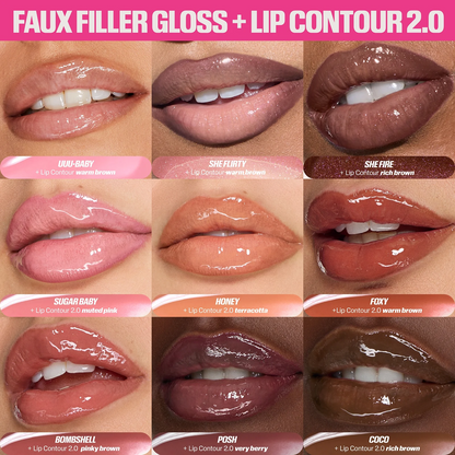 Huda Beauty Faux Filler Extra Shine Lip Gloss - Coco 3.9ml