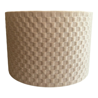 Shropshire Shades - Harrogate Natural Quilted Velvet Lamp Shade - Medium 33(D) x 20(H) cm
