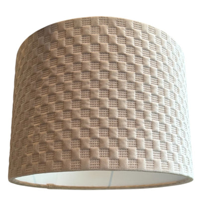 Shropshire Shades - Harrogate Natural Quilted Velvet Lamp Shade - Medium 33(D) x 20(H) cm