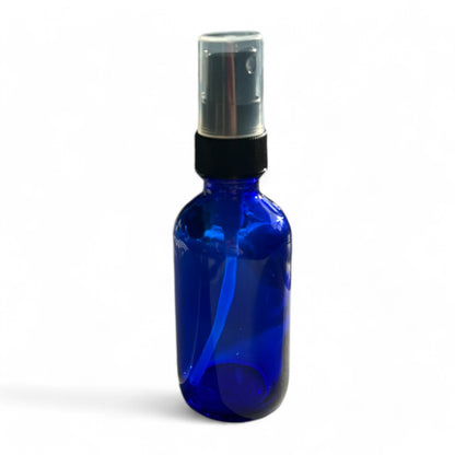 Vivaplex - Blue 60ml Glass Bottles With Black Fine Mist Sprayers - 12 Pack