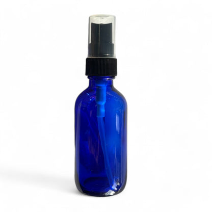 Vivaplex - Blue 60ml Glass Bottles With Black Fine Mist Sprayers - 12 Pack