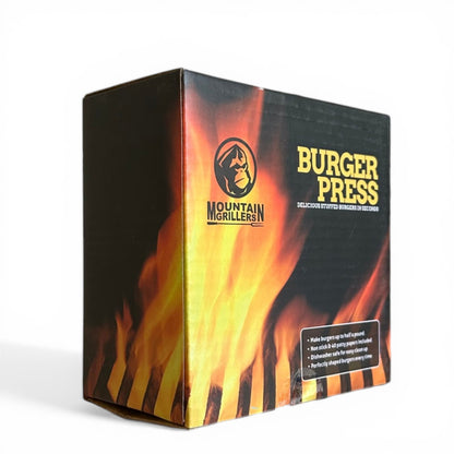 MOUNTAIN GRILLERS Burger Press – Non-Stick Stuffed Burger Maker with Patty Papers, Perfect Patty Shaper + 40 Wax Sheets