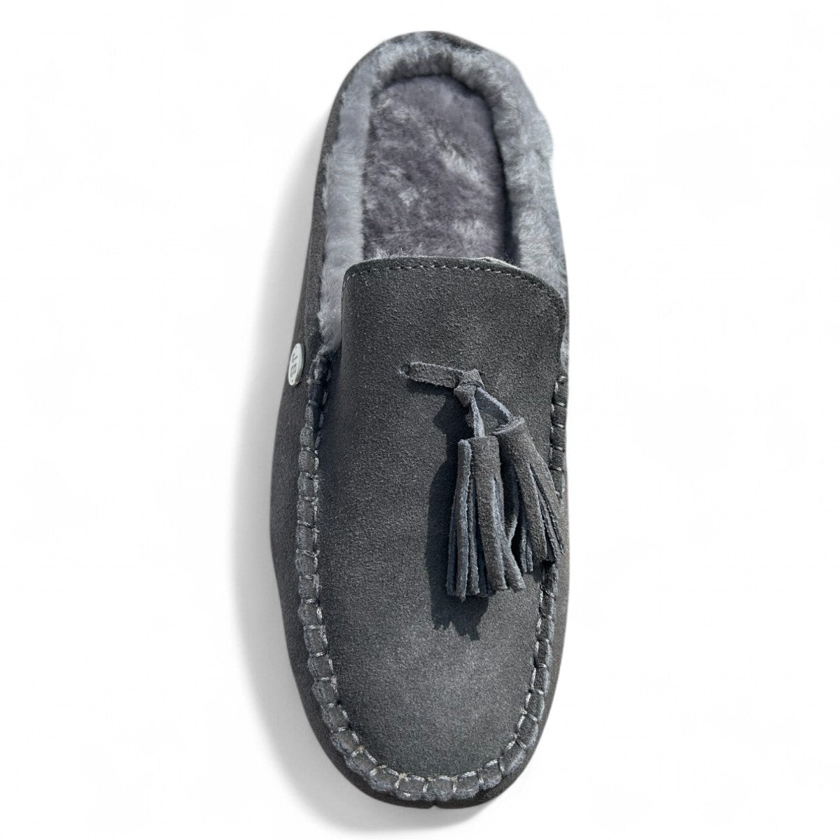 Just Sheepskin Men's Slippers Chiswick in Granite - UK Size 8 (EU 42)