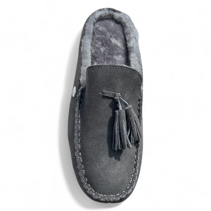 Just Sheepskin Men's Slippers Chiswick in Granite - UK Size 8 (EU 42)