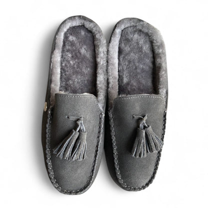 Just Sheepskin Men's Slippers Chiswick in Granite - UK Size 8 (EU 42)