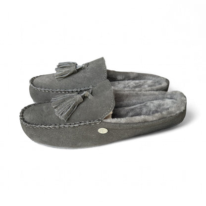 Just Sheepskin Men's Slippers Chiswick in Granite - UK Size 8 (EU 42)