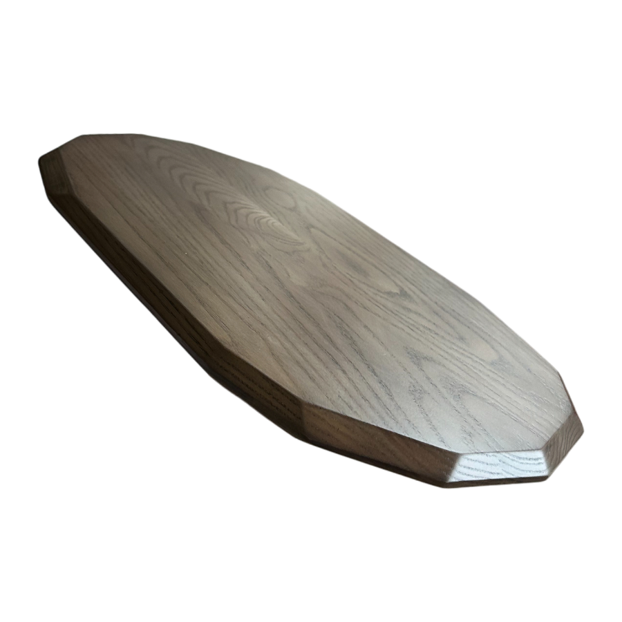 Fairmont & Main Wooden 40cm Food Board Stained Ash Oval Faceted Dishwasher Safe AS706R