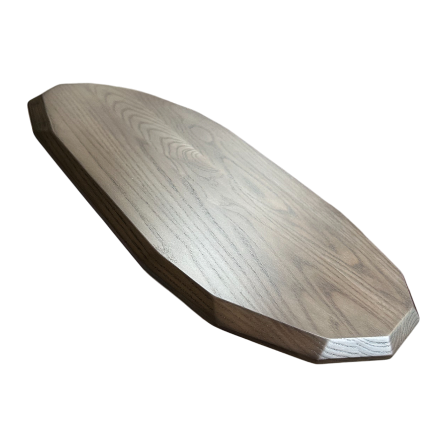 Fairmont & Main Wooden 40cm Food Board Stained Ash Oval Faceted Dishwasher Safe AS706R