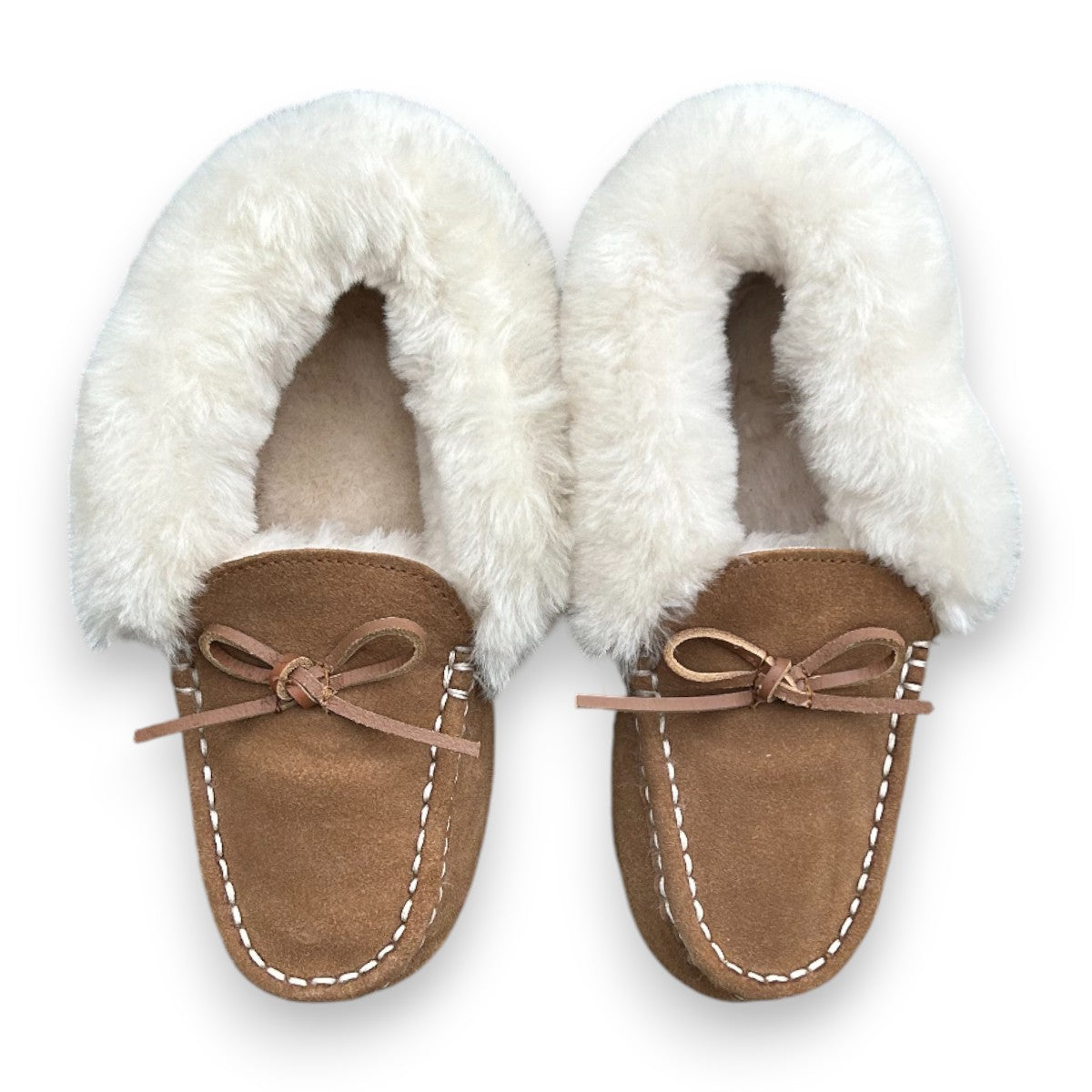 Just Sheepskin Francesca Sheepskin Moccasin Slippers in Chestnut Brown - Size UK 4 / EUR 37