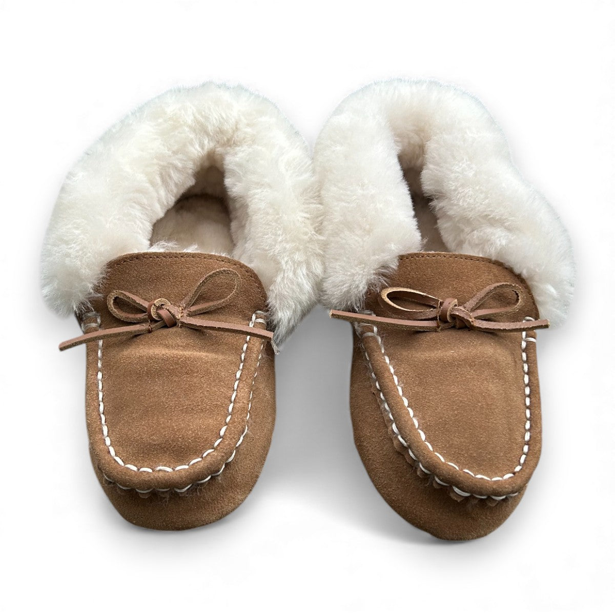 Just Sheepskin Francesca Sheepskin Moccasin Slippers in Chestnut Brown - Size UK 4 / EUR 37