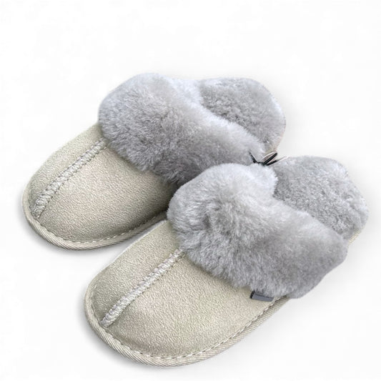 Just Sheepskin Kids Duchess Mule Slippers - Grey - Size UK 12-13