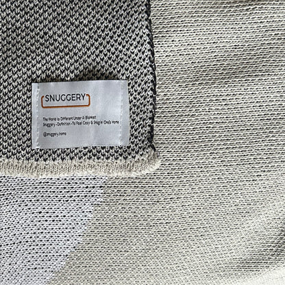 Snuggery Luxury Organic Cotton Knitted Throw Blanket 180 x 125cm - Corfu Pebbles