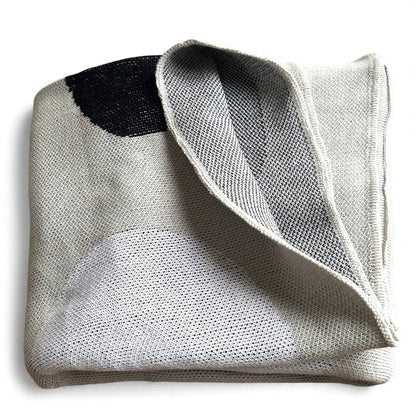 Snuggery Luxury Organic Cotton Knitted Throw Blanket 180 x 125cm - Corfu Pebbles
