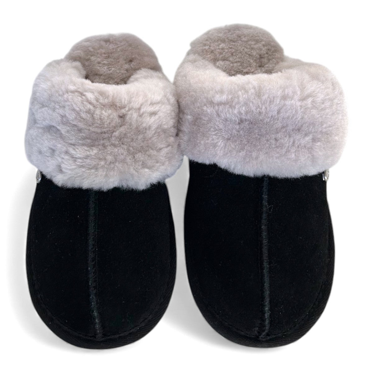 Size 3/4 Only - Just Sheepskin - Alice Suede Mule Slippers - Black
