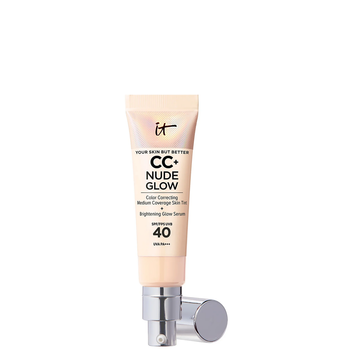 CC+ Nude Glow foundation tube on a white background