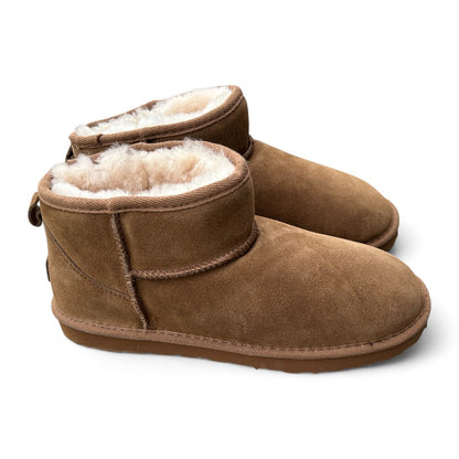 Just Sheepskin Boot Slippers in Chesnut Brown - Size UK 8 / EUR 42