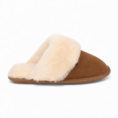 Just Sheepskin Duchess Mule Slippers in Chestnut Brown - Size UK 5 / EUR 38