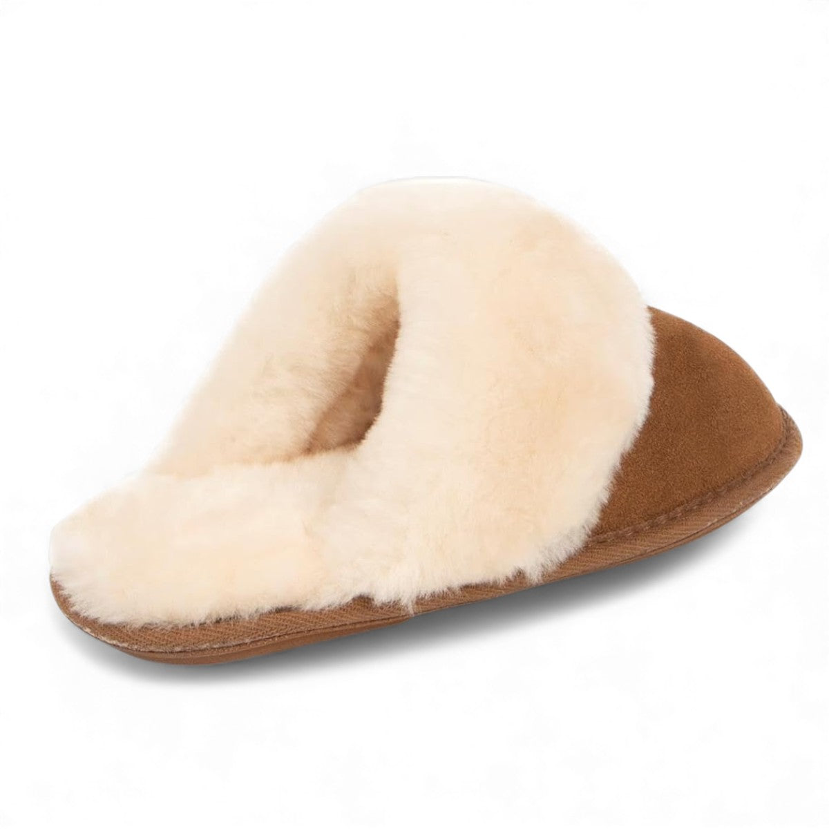 Just Sheepskin Duchess Mule Slippers in Chestnut Brown - Size UK 5 / EUR 38