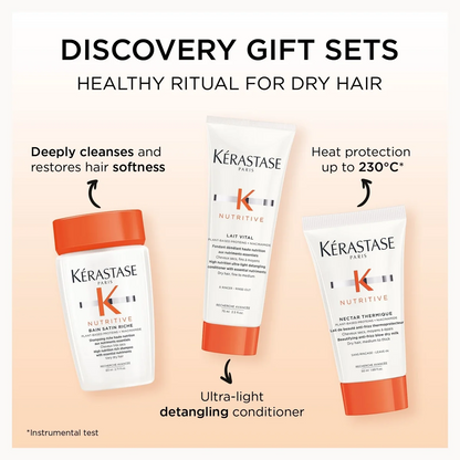 Kérastase Nutritive Discovery Set for Dry Hair | Travel Trial Shampoo Conditioner Mask Gift Set