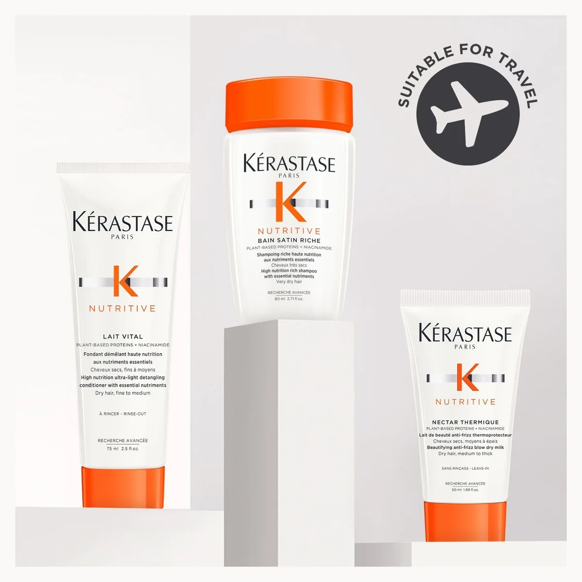 Kérastase Nutritive Discovery Set for Dry Hair | Travel Trial Shampoo Conditioner Mask Gift Set