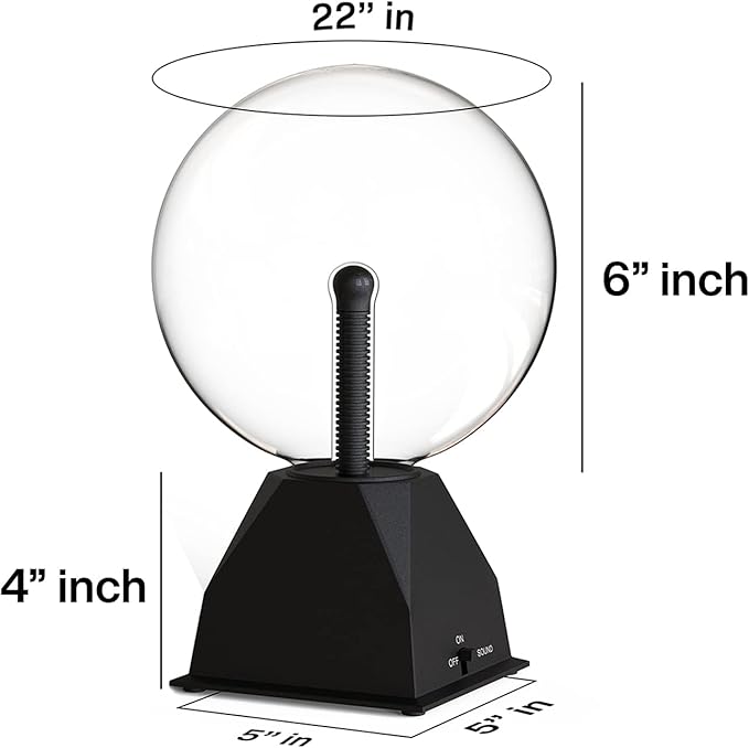 Kicko 7-Inch Plasma Ball - Purple Nebula Plasma Globe Touch and Sound Sensitive Lightning Lamp