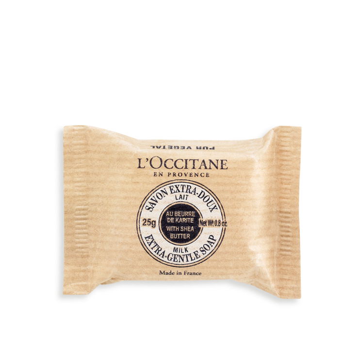 L'Occitane soap bar on a white background