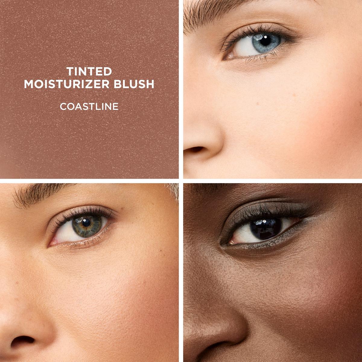 Collage of faces with Tinted Moisturizer Blush in Coastline shade