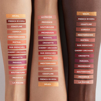 Color swatches with text labels on a brown background