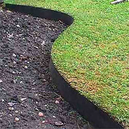 Apollo 10m Smartedge Flexible Lawn Edging Inc Fixing Clips- Black - H14cm