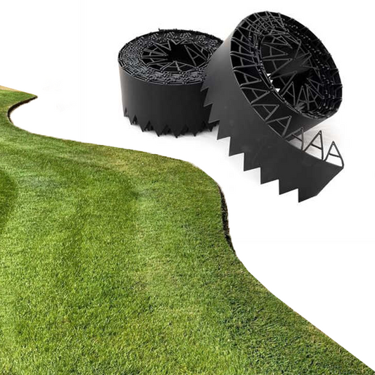 Apollo 10m Smartedge Flexible Lawn Edging Inc Fixing Clips- Black - H14cm
