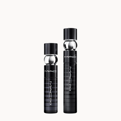 Two mac mascaras side by siden one regular size, one mini