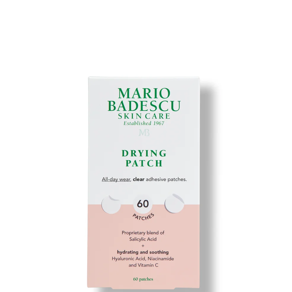 Mario Badescu Invisible, anti-blemish face patches packaging with text on a white background