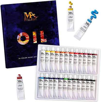 MozArt - Oil Paint Set – 24 x 12 ml Oil Based Paints