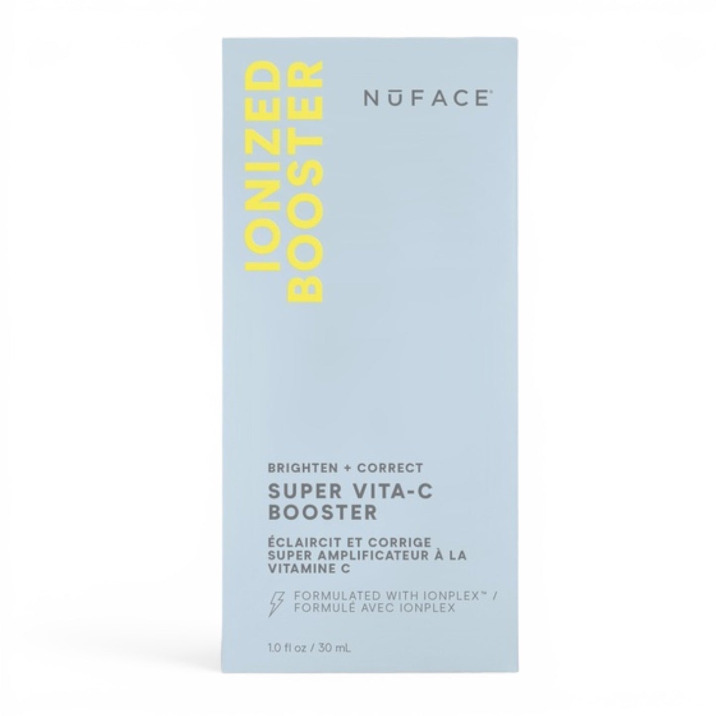 NuFACE Ionized Booster Super Vita-C Booster packaging on a white background