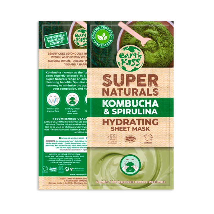 Earth Kiss - Organic Super Naturals Kombucha and Spirulina Hydrating Face Mask