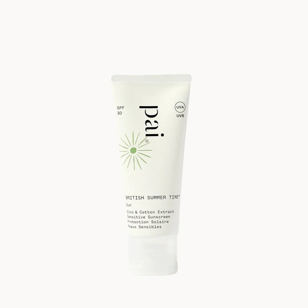 White skincare tube with 'pai' branding on a white background