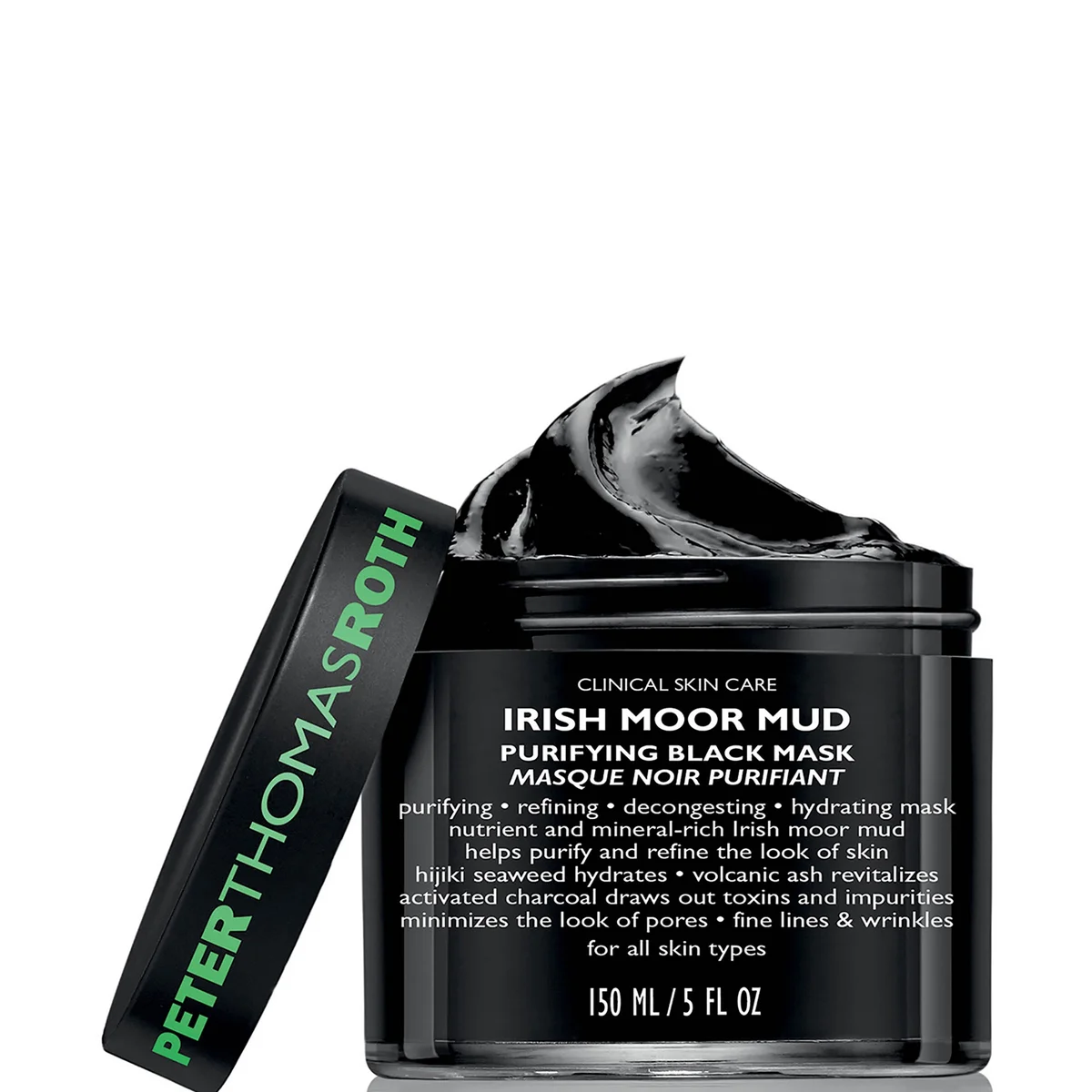 Peter Thomas Roth Irish Moor Mud purifying black mask on a white background