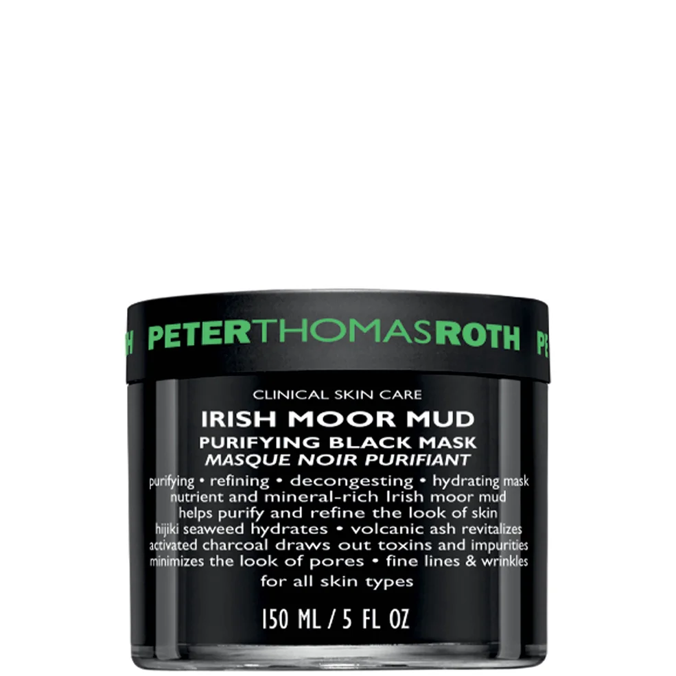 Peter Thomas Roth Irish Moor Mud purifying black mask jar on a white background
