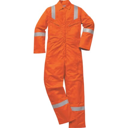 Portwest FR52 Padded Anti-Static F /R Coverall, Orange - Size S & L ONLY