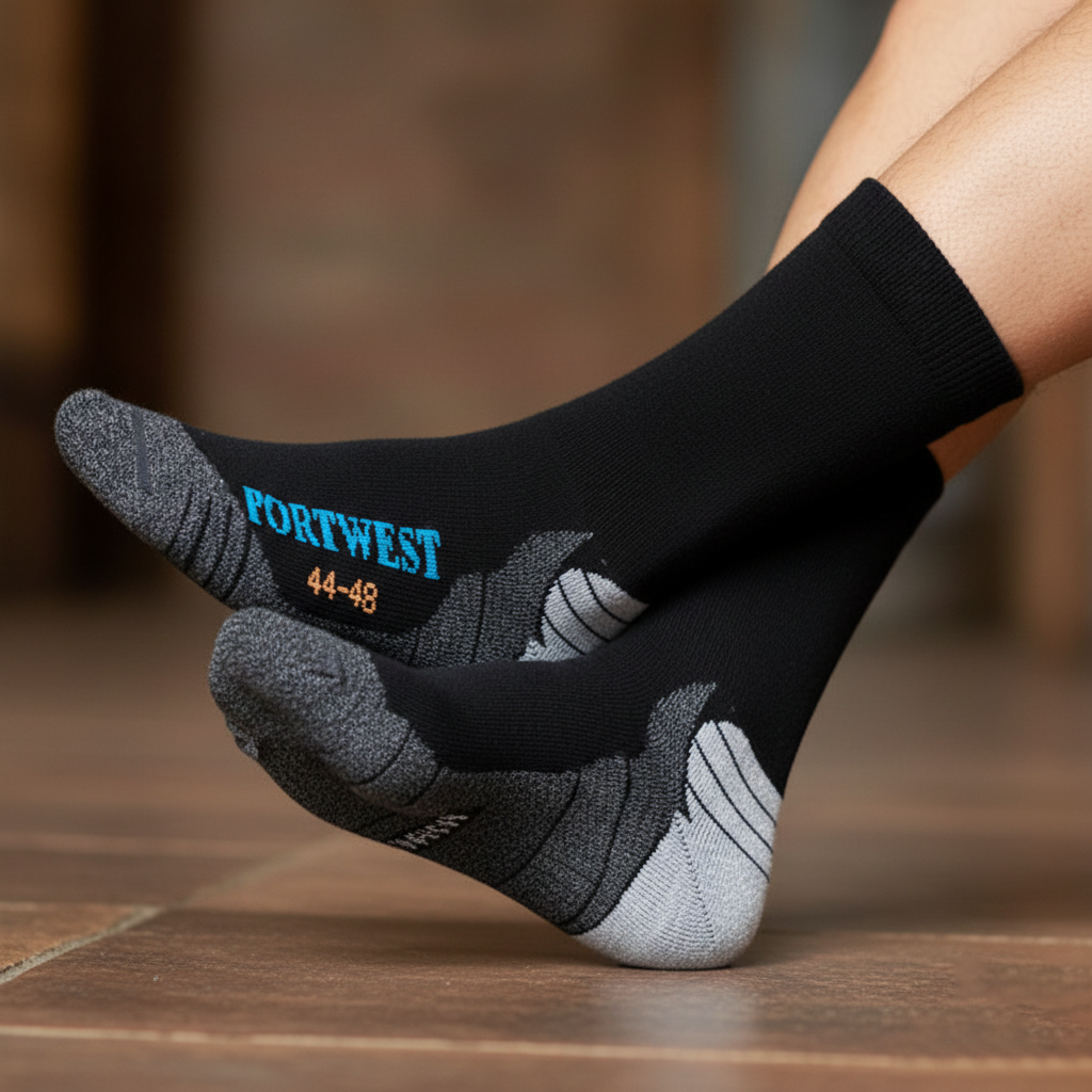 Portwest SK24 Bamboo Hiker Socks - (Black) Size UK 10-13