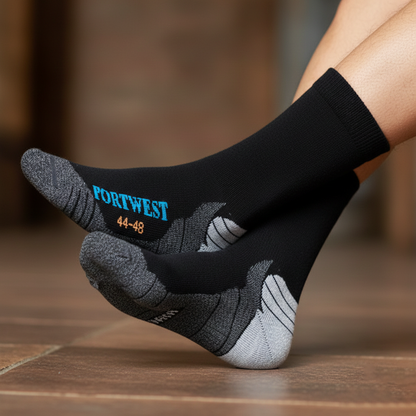 Portwest SK24 Bamboo Hiker Socks - (Black) Size UK 10-13
