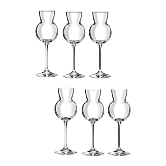 RCR ‘Invino’ Set of 6 Crystal Italian Glasses with Stem (11cl) Spirits/Port/Brandy/Limoncello/Grappa/Sherry Dishwasher Safe