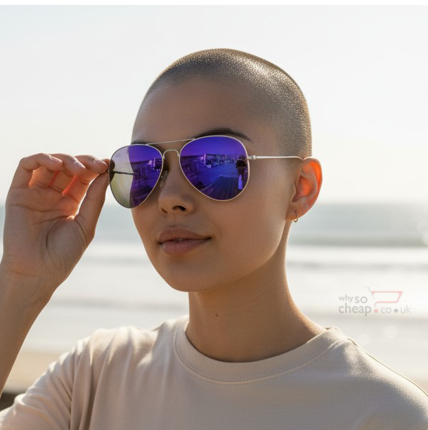 Ray-Ban Aviators RB3025 Flash Lens Mirrored Silver Purple Green, Silver Frame 58mm Lens